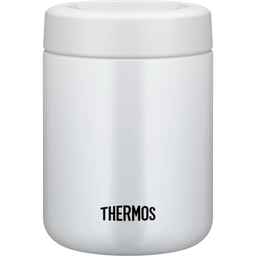 Thermos Vacuum Insulated Soup Jar, 500ml, White Gray, Standard Model, Keeps Soup Hot or Cold, Easy To Clean, Round Mouth Design for a Comfortable Drin
