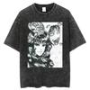 Hip Hop Y2k Gewaschen Übergroß Streetwear Gothic Dunkles T-Shirt Horror Manga Tomie Grafik T-Shirt Lässig Locker Streetwear Unisex