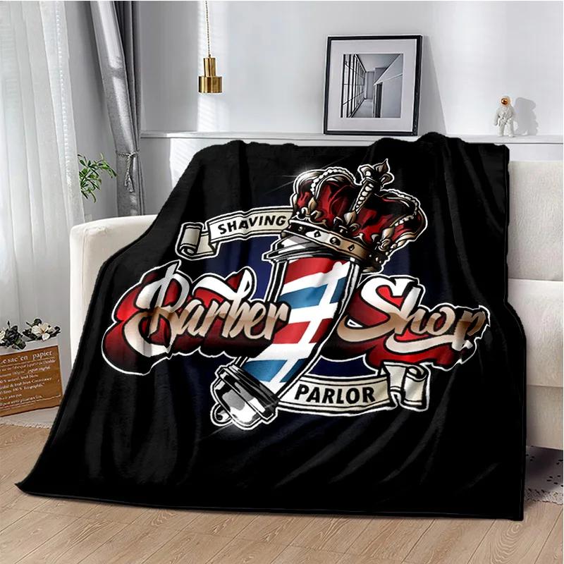 3D Berber Dükkanı Kafatası Vintage Burcu Battaniye, Yumuşak Atmak Battaniye Ev Yatak Odası Yatak Kanepe Piknik Seyahat Ofis Kapak Battaniye Çocuklar