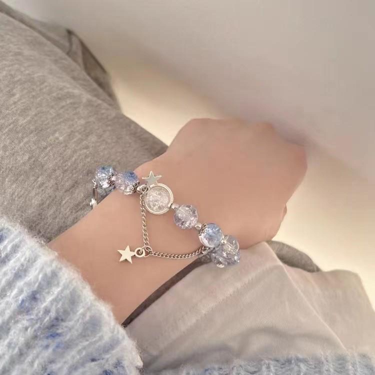 Deep New Arrival Sea Gradient Glass Bead Bracelet For Women Chic Trendy And