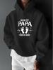 Future Dad Footprint Commemorative Style, Warm Parent- Outfit Exclusive Print Casual Athletic Outdoor Men'S Long Sleeve Hooded Swe