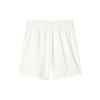 Skechers Colorful Casual Series Solid Straight Casual Shorts Unisex Shorts Cotton-Candy-White L122W057-0074