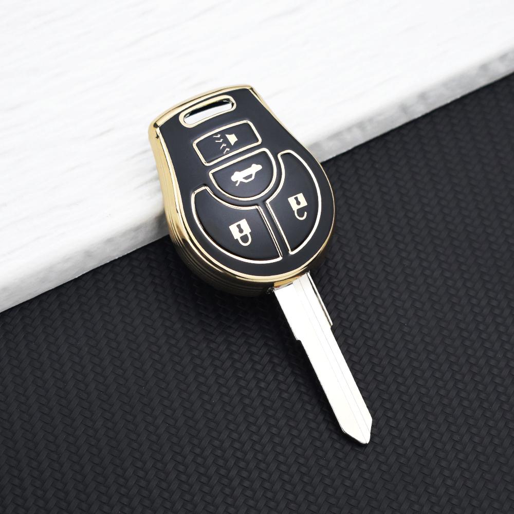 

Car Key Case for Nissan Sylphy Rogue Altima Sentra Maxima Pathfinder Versa Tiida March Juke Armada 4 Buttons Bag with Keychain