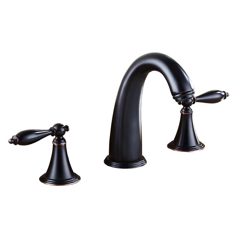 Antique Gold & Black Single-Handle Basin Faucet