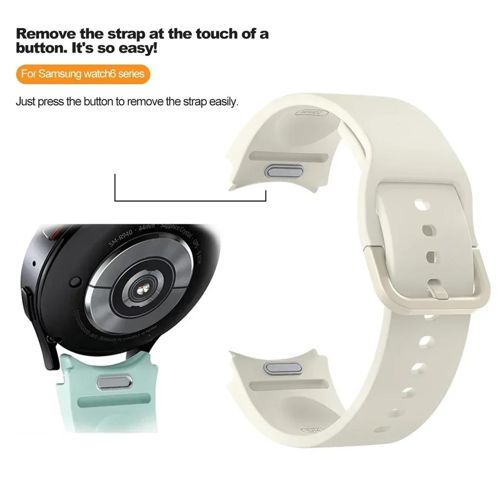 Silikonowy pasek Do Samsung Galaxy watch 6 4 Classic 47mm 43mm 46mm Zakrzywiony oryginalny zamienny pasek Do Watch 7 6 5 4 40mm 44mm
