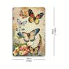 Vintage Metal Sign Butterfly Flower Wall Decor for Restaurant