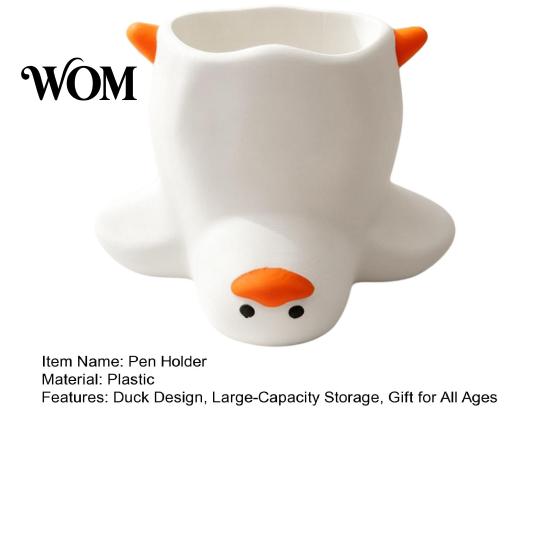 Playful Desktop Decor Upside Down Duck Pen Holder, 3D Printed Desk Organizer, Funny Holder Stationery Storage for Office School, Creative Gift