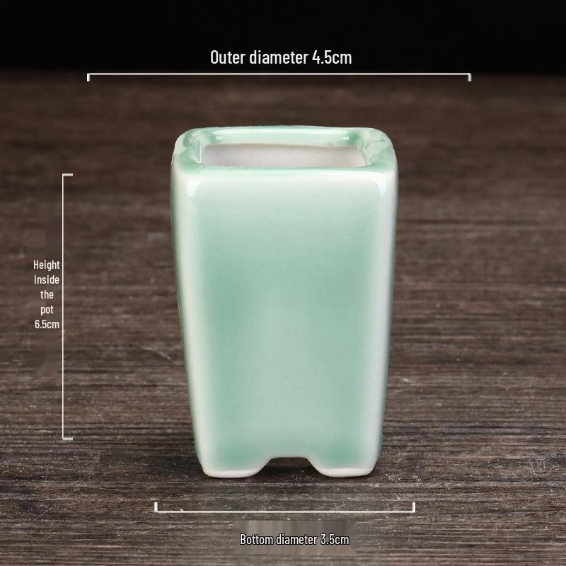 Ceramic Purple Clay Succulent Bonsai Pot - High-End Glazed Mini Flower Pot 