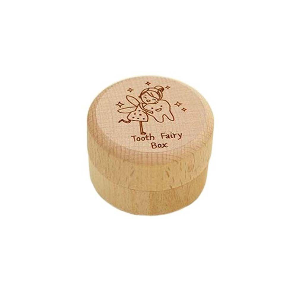 Wooden Milk Teeth Organizer Primary Teeth Tooth Fairy Box Portable Deciduous Tooth Case  Children