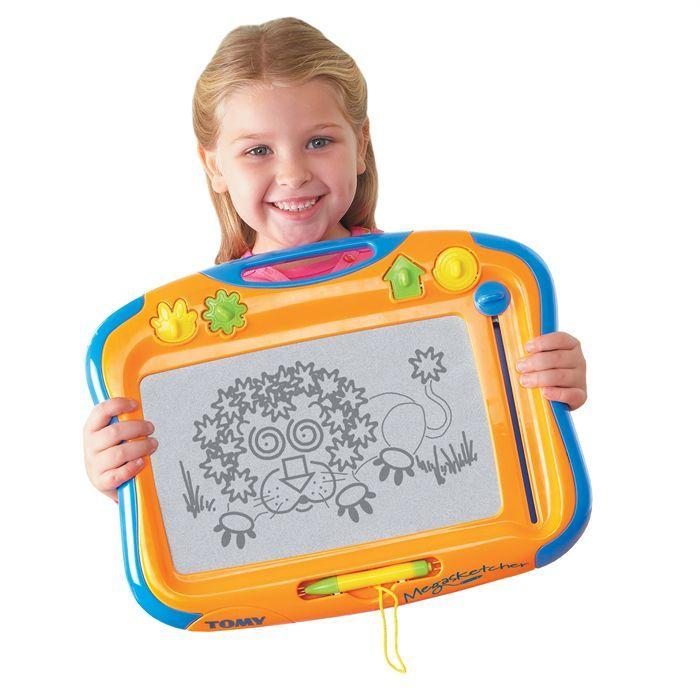 Tomy - mégasketcher ardoise magique - stylo magnétique et tampons magnétiques - mixte - a partir de 3 ans
