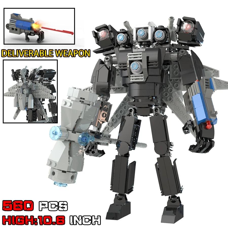 New Skibidi Toileted Titan Skibidi Clock Man Upgrade Building Blocks TVman Speakerman Figures Assembly Toys for Kid Xmas Gift