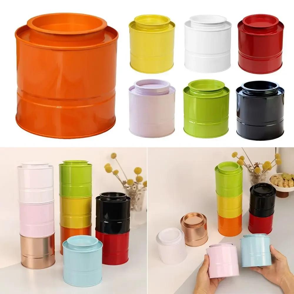 With Lid Tea Tin Airtight Container Vintage Style Tea Jar Tinplate Material Metal Construction Food Storage Containers