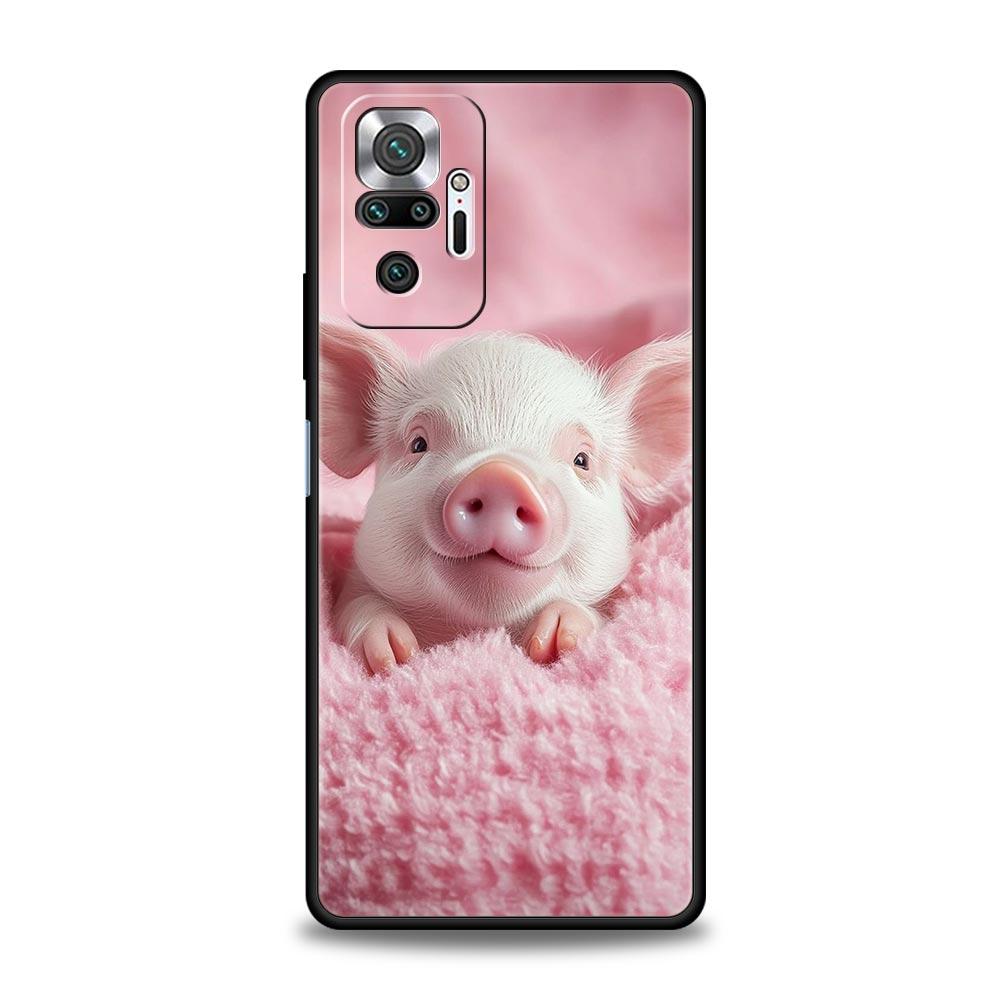 Funda Protectora de Cerdo Bonito para Teléfono para Redmi 14C 10C Note 15 14 13 12 10 11 K40 Pro Plus 5G Carcasa Suave de TPU Antigolpes Fundas Capas Bolsas