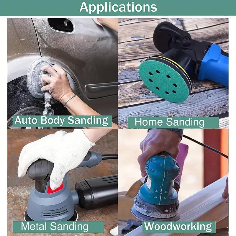 10Pcs 125mm 80-800 Grits Hook and Loop Polyester Film Sandpaper Sanding Disc Abrasive Wet/Dry for Car Polishing Finishing Tools