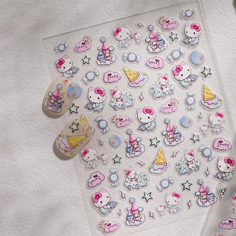 Хит продаж Sky Park Снов 3D тисненые наклейки для маникюра с котенком - Милый мультяшный корейский стиль Ins Декор.