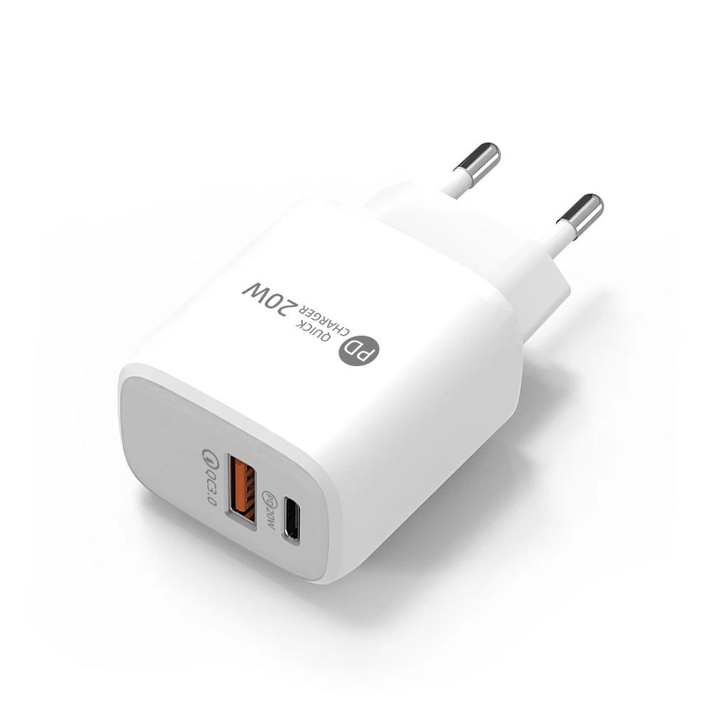 Dual-Port 20W Fast Charger for Apple & Huawei - A+C Compatibility