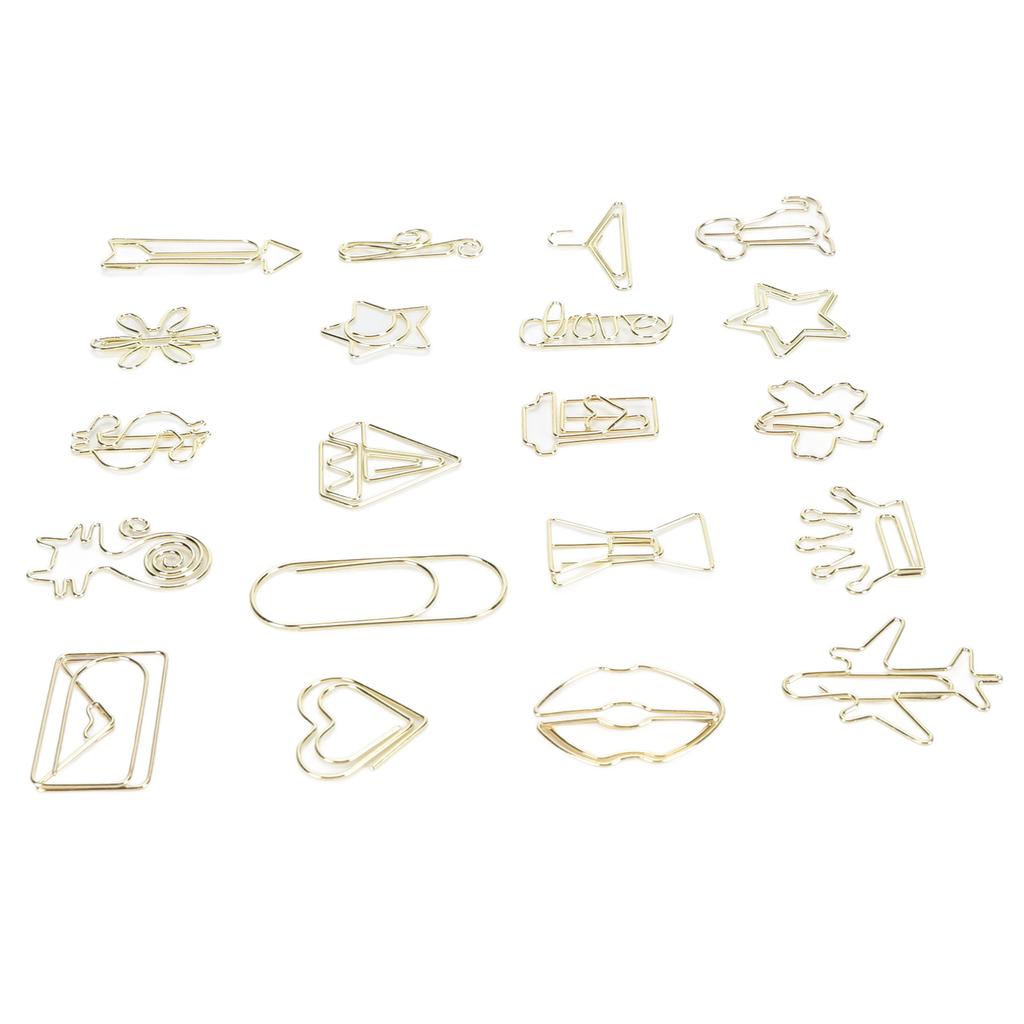 100 τεμ. Χρωματιστά Κλιπ Χαρτιού σε Σχήμα Αποτρέπουν την Ολίσθηση Χαριτωμένα Διακοσμητικά Μεταλλικά Σελιδοδείκτες Κλιπ Χαρτιού για Έγγραφα Scrapb