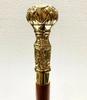 Vintage Crocodile Brass Handle Wood Walking Stick Cane Vintage Style Solid Gift
