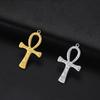 LIKGREAT Egyptian Ankh Cross Egypt Eye Pendant for Necklace Earrings Stainless Steel Eye of Horus Charms for Jewelry Making DIY