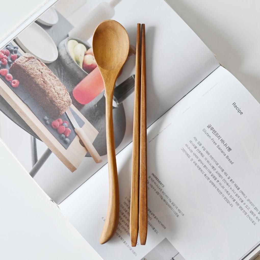 Handmade teak wood spoon set