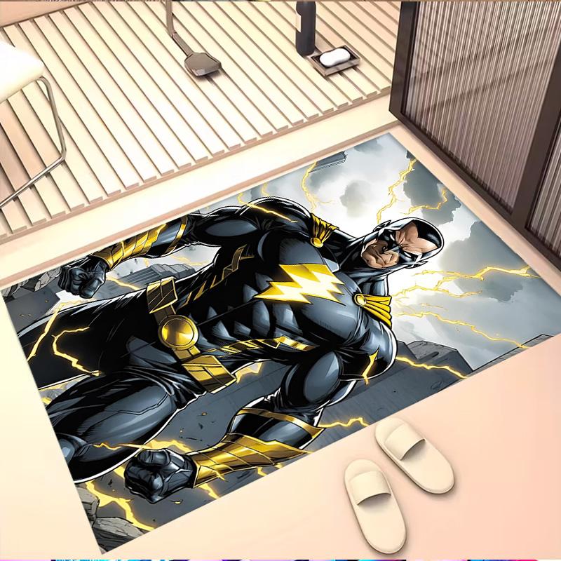 Black Adam Print Rug, Washable Floor Carpet, For Entryway Dorm Laundry Room Office Study, Home Decor Birthday Christmas Gift