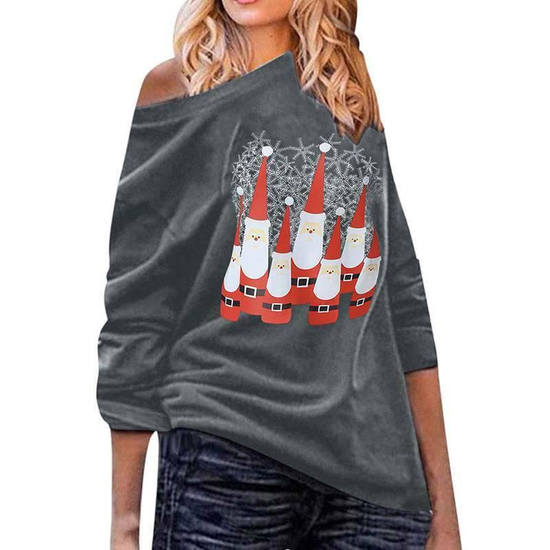 Stylish Women's Christmas Jumper Pullover Loose Fit Sweatshirt For Festive Seasons