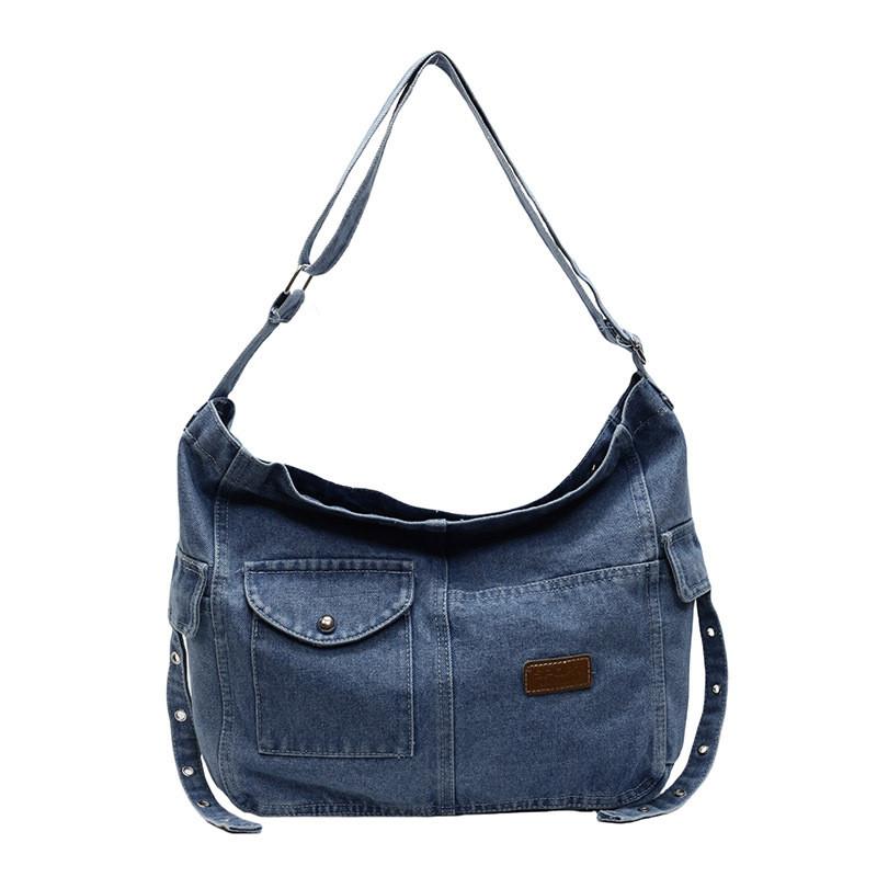 Street Style Denim Bag With Detail For Casual Daily Use