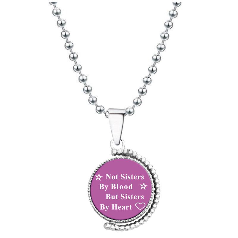 European & American Moon Pendant Necklace - Rotatable Engraving, Creative Christmas Gift, Titanium Steel.