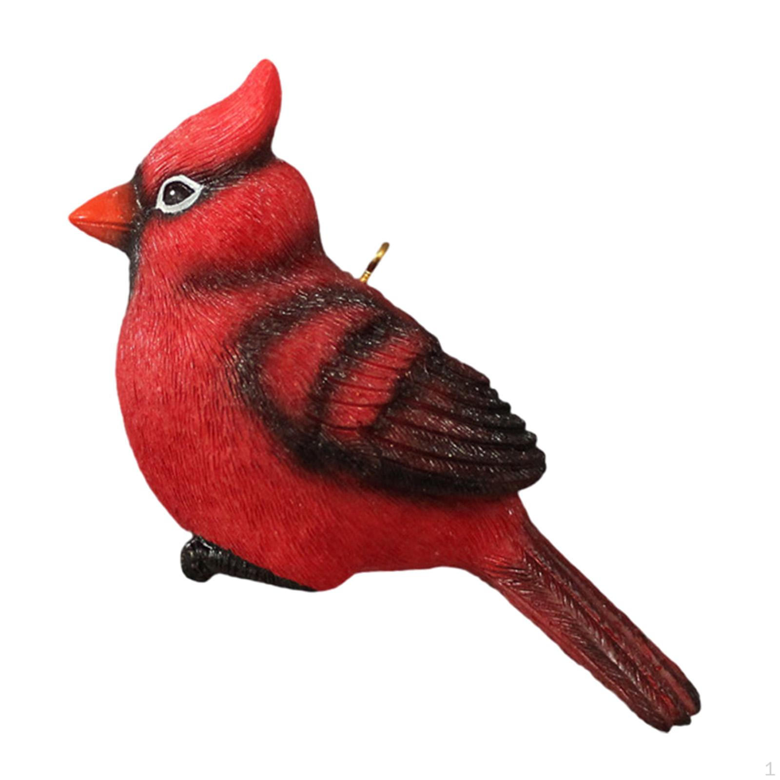 

Red Bird Ornament Charm Sculpture for Seasonal Decor Window Xmas Tree