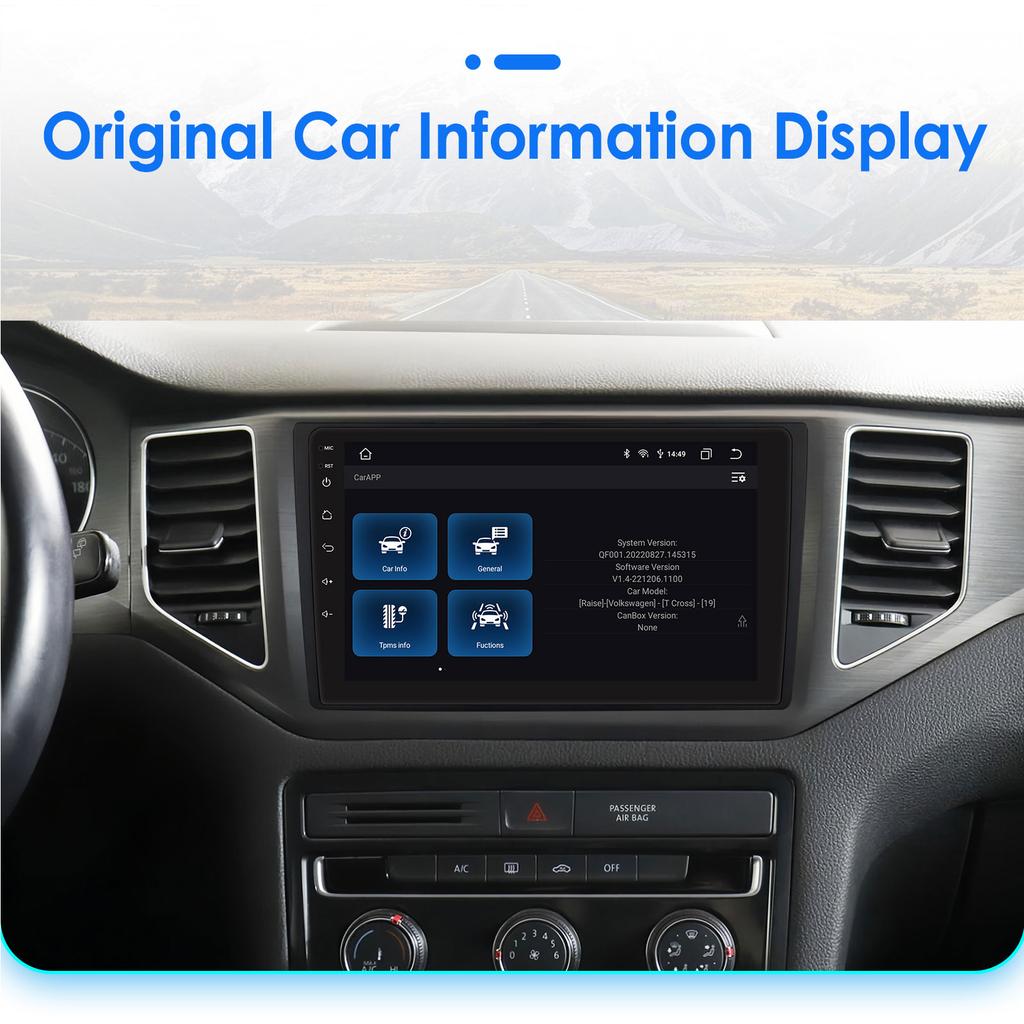 Hizpo 9'' QLED Screen Carplay 4G 2Din Android13 Car Radio for For VW MQB Polo Plus T-Cross Zoals T-Kruis T-Roc Tharu Sagitar Intelligent Autoradio