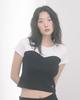 HAVISM Bustier S/S Tee(White/Black)