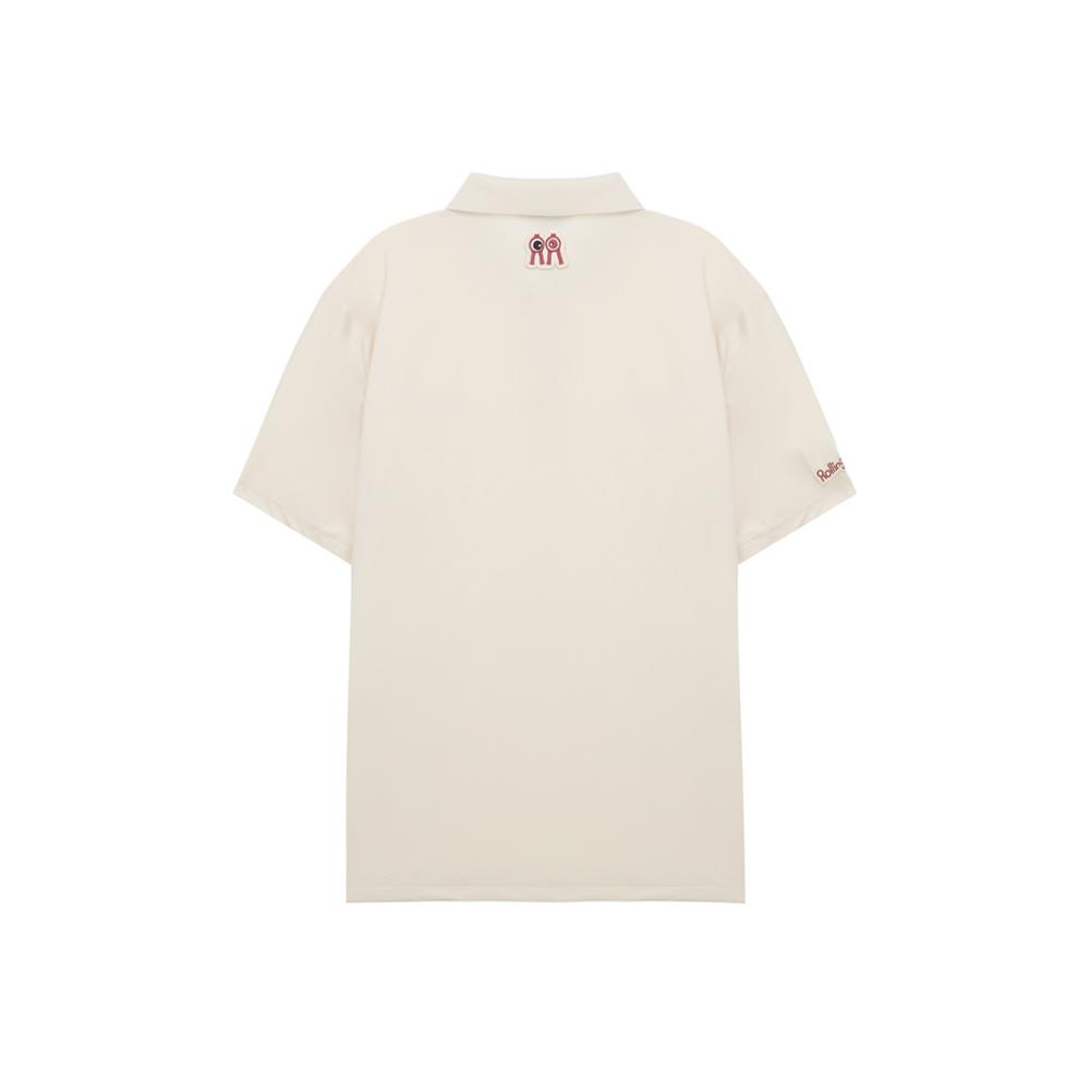 ROLLINGROLLEYE Rollroll Cream Patch Polo Shirt