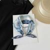 Summer High-grade Magnetic Suction Small Silk Scarf Versatile Anti-sun Scarf Satin Silk Scarf Long Strip Foreign-style Butterfly Scarf Female