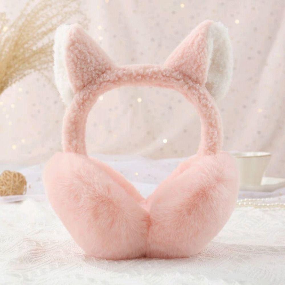Windproof Cat Ear Earmuffs Soft Plush Winter Ear Warmers  Outdoor Cycling Accessories