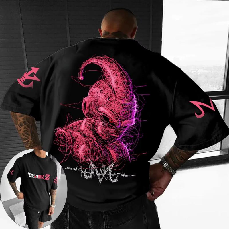 Dragon Ball Japanese Anime Printed Mens TShirt Majin Buu Boys Children Harajuku Short Sleeve Kids Goku Tshirt Summer Clothing