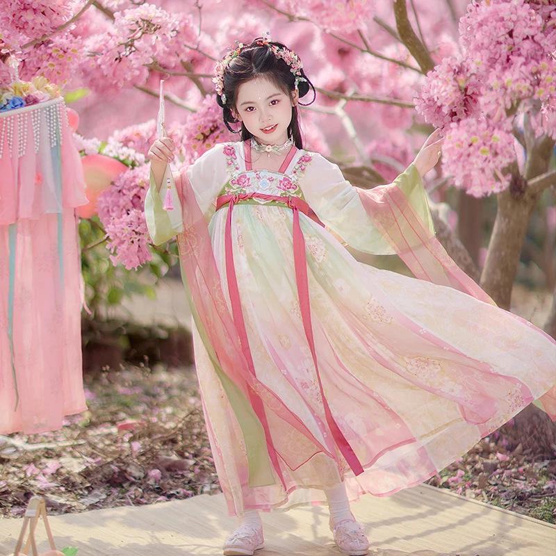 2026 Spring Girls' Hanfu Dress: Chest-Wrapping Ruqun with Heavy Embroidery - Chinese Style Fairy Outfit