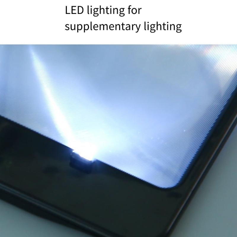 Lighted Reading Magnifier with 3X Sheet-Form PVC Lens and Physical Control, Broad Handheld Aid for Newspapers, Textbooks, Instructions, and Labels