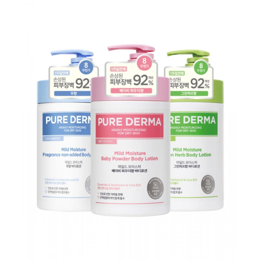 

OntheBody [виберіть опцію] Ніжний лосьйон для тіла Pure Derma 1л Pure Derma Mild Body Lotion Green Herb Fragrance