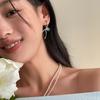 BF CLUB 925 Silver Bow Knot Earrings For Women Trendy Simple Gold Jewelry Prevent Allergy Party Accessories
