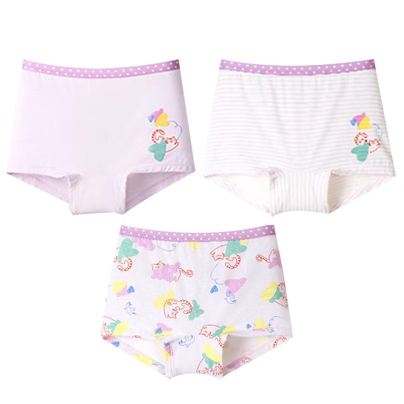 

Jiusuiban Girls Cartoon Cat Antibacterial Boxer Briefs 170