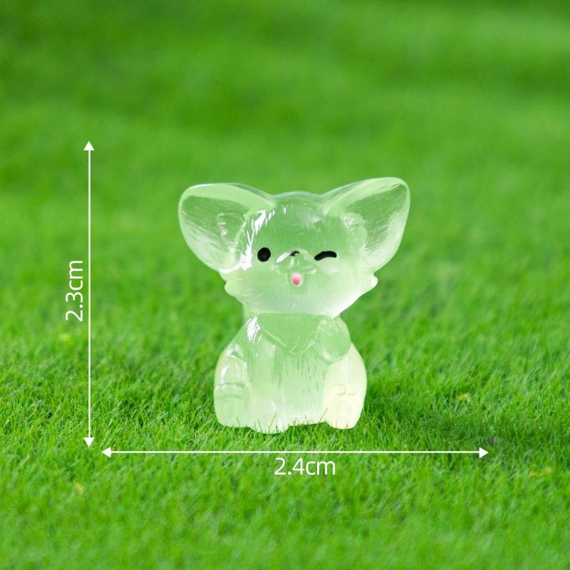 Luminous Auricle Fox Figurine Decorative AccessoriesMicro-landscape Mini Desktop Ornaments