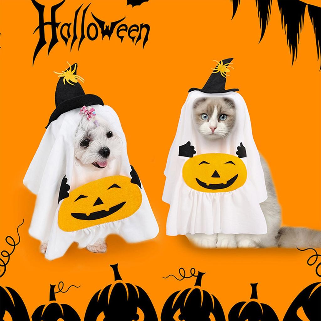 This Adorable Pumpkin Pet Costume Turns Your Dog Into Halloween Spirit! Soft Fabric With Cute & Pumpkin Designs, Easy To Wear. Perfect For Parties