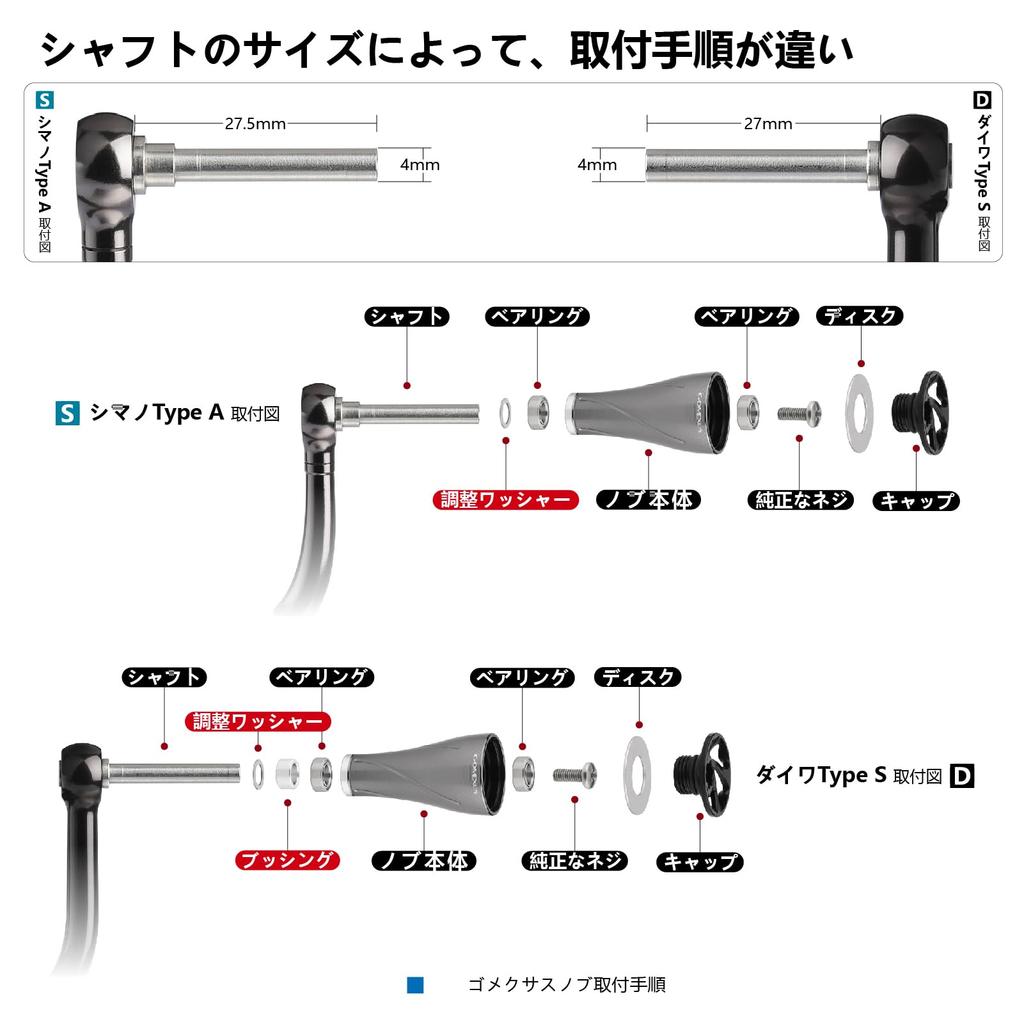 Gomexus A20P Reel Handle Replacement Aluminum Alloy 20mm Knob for Daiwa Type S and Shimano Type A and Regalis Compatible with Spinning and Baitcasting