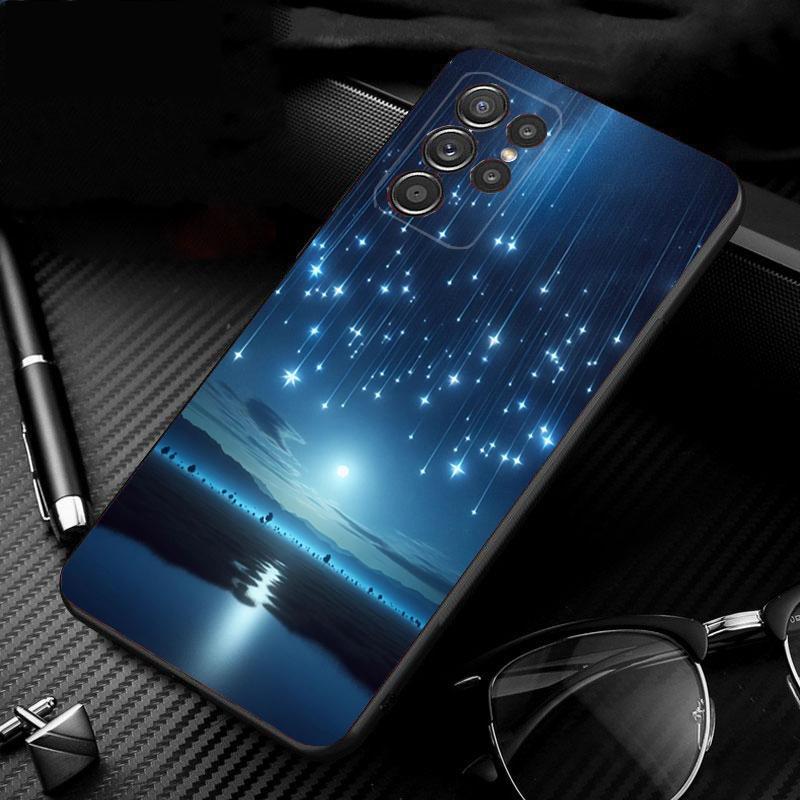 Phone Case For Samsung Galaxy S25 S24 S23 S22 S21 Ultra S24 S23 S22 S21 S25 Plus S24 S20 FE Moonlight Beach Scenery