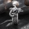 1 Retro Punk Skull Ram Head Ring - Unisex Hip-Hop Style with Motorcycle Elements, Adjustable Open Design, Skull Decorative Ring