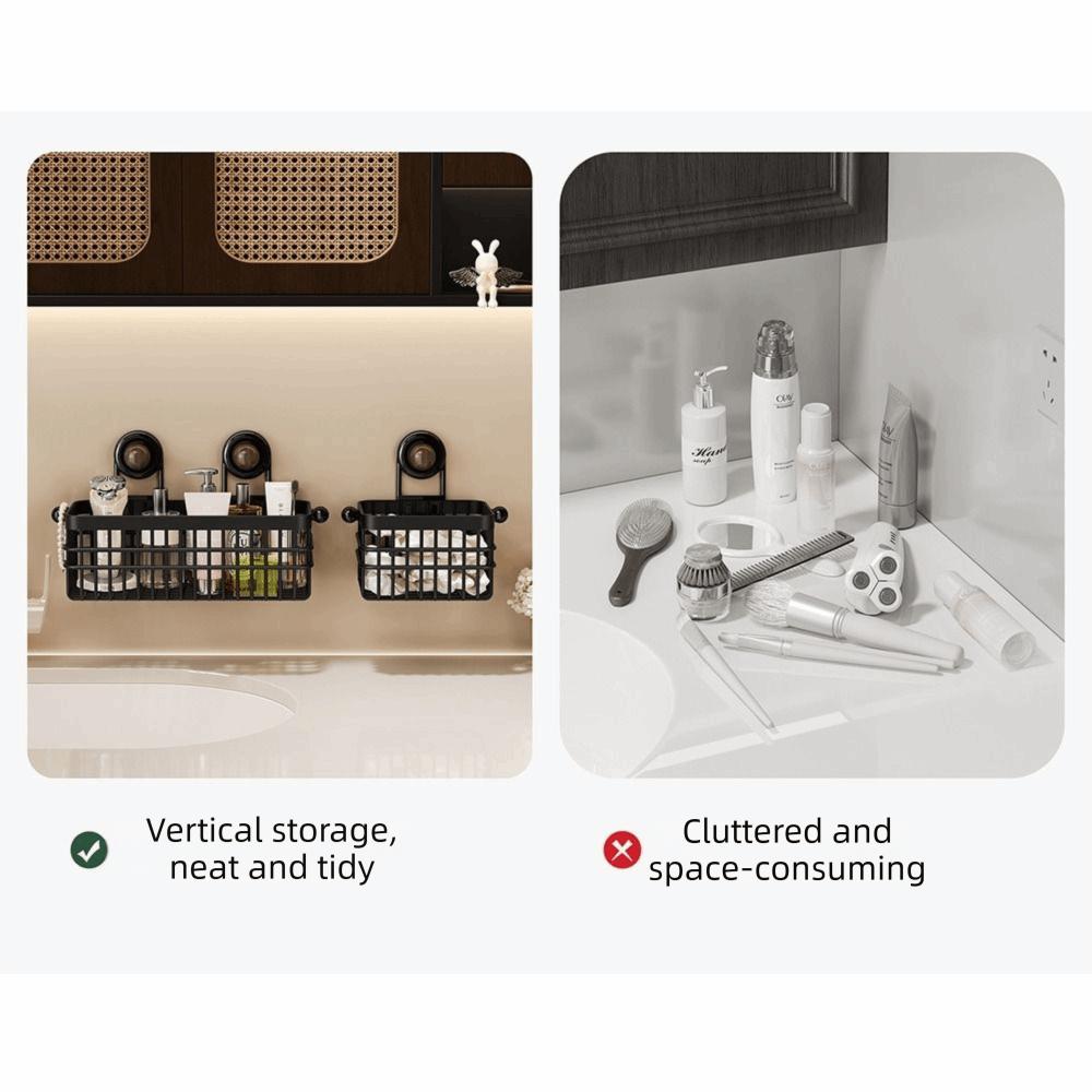 Suction Cup Hanging Kitchen Baskets Grid Design Hanging Onion Storage Box  Vegetable