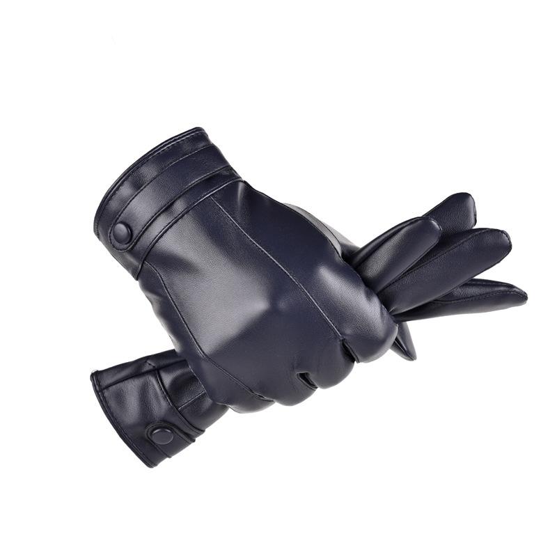 

Шкіряні рукавички жіночі пара оксамит потовщені теплі вітрозахисні водонепроникні чоловічі One size fits all чорний