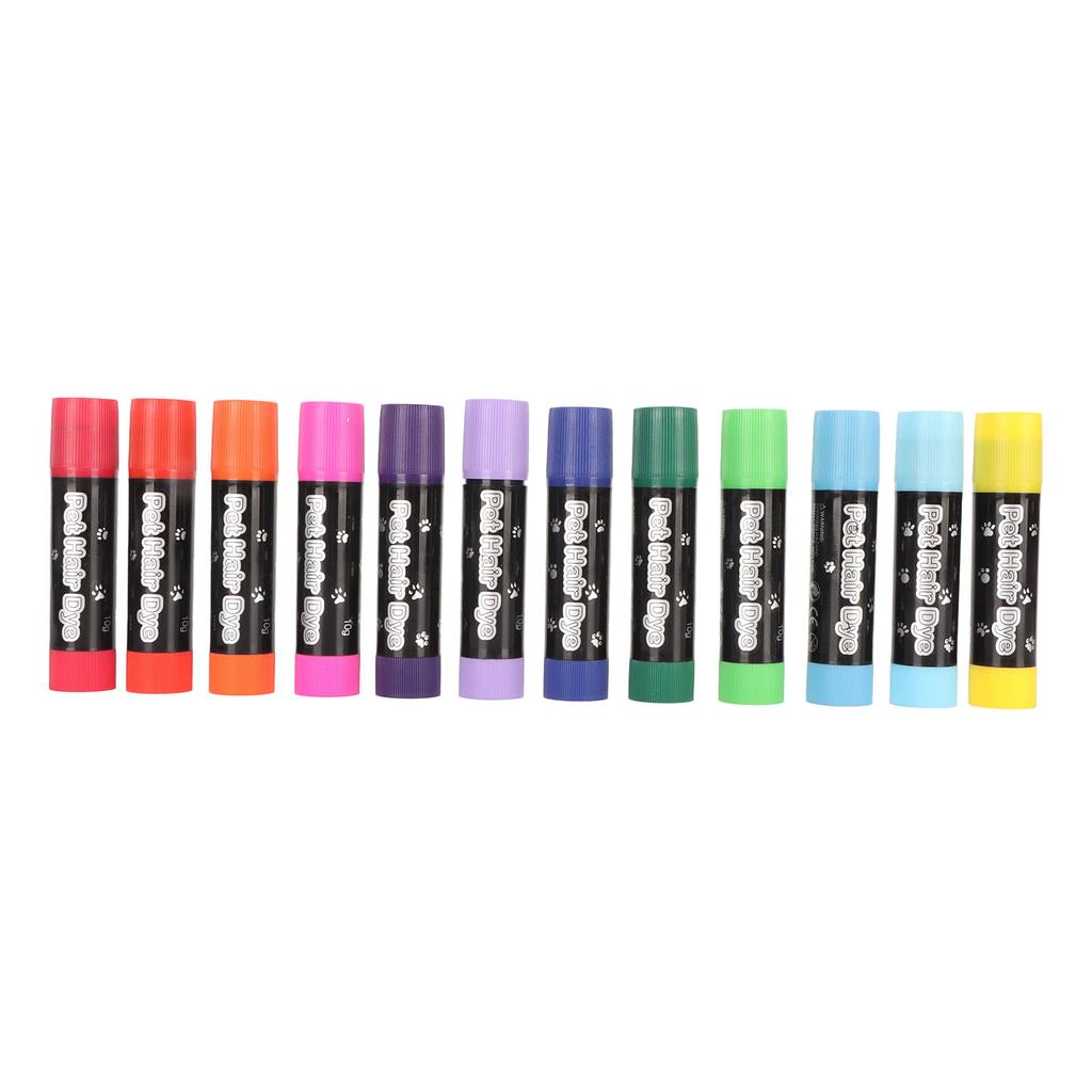 12pcs Pet Paint Pens DIY Pet Fur Color Crayons Washable Temporary Pet Hair Paint Dye for Dogs Cats