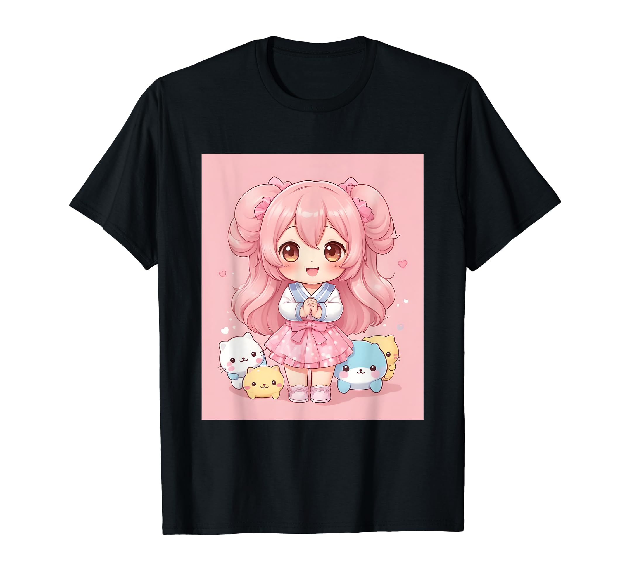 

things printed Kawaii, pastel, cute, millet, Japanese, T-shirt чорний