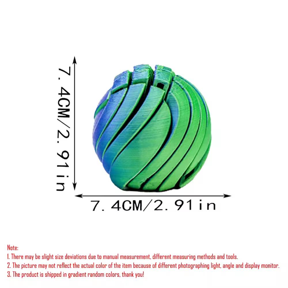 Slime Ball Fidget Toy 3D Printed Twistsphere Fidget Toy Gear Liquid Flow Ball With Rotating Design Anxiety Relief Toys Kids Gift